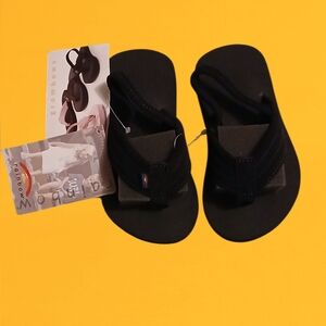 Rainbow Black Children's Flip Flops.